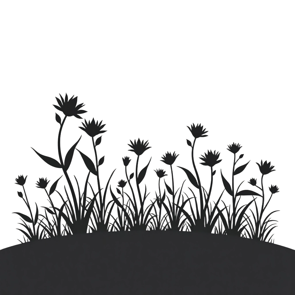 Silhouette of Wildflowers